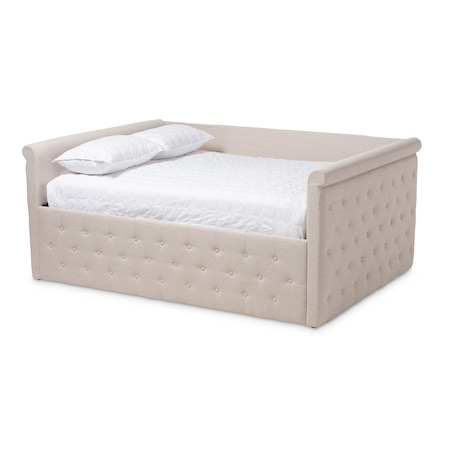 Baxton Studio Amaya Modern Light Beige Upholstered Queen Size Daybed 147-8735